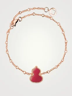 Wulu 18K Rose Gold Bracelet With Red Agate