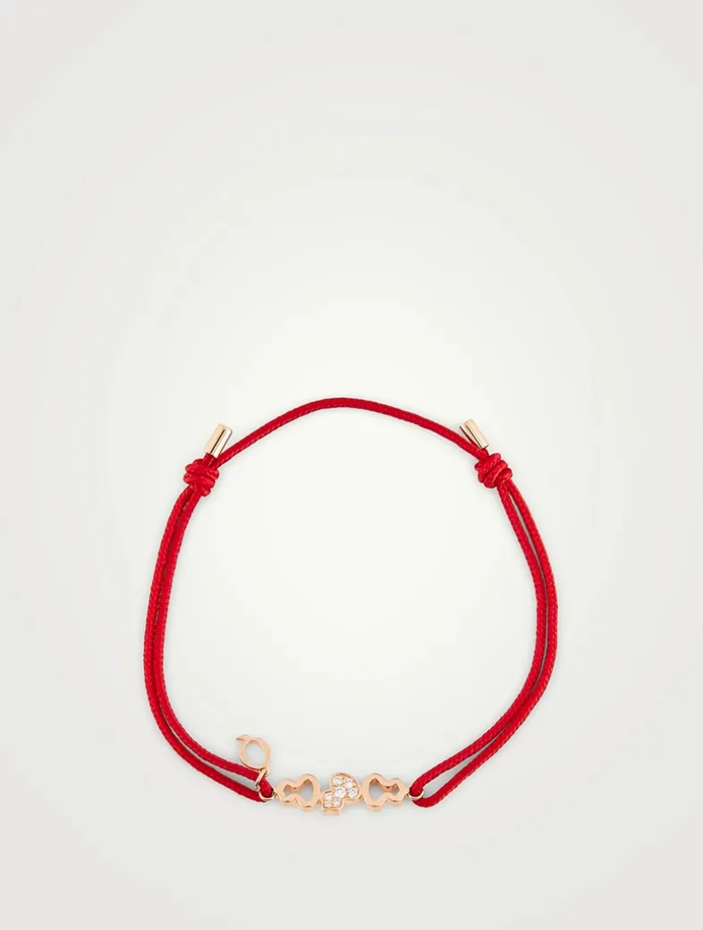 Wulu 18K Rose Gold Cord Bracelet With Diamonds