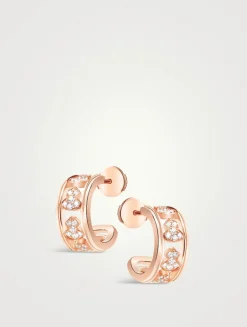 Wulu 18K Rose Gold Eternity Hoop Earrings With Diamonds