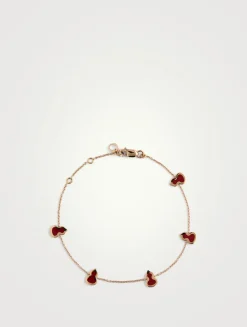 Wulu 18K Rose Gold Sautoir Bracelet With Red Enamel