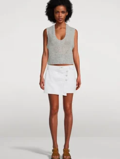 Wynne Denim Wrap Mini Skirt