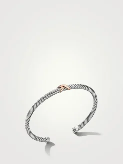 X Station Bracelet In Sterling Silver With 18k Rose Gold