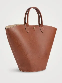 XL Épure Leather Tote Bag