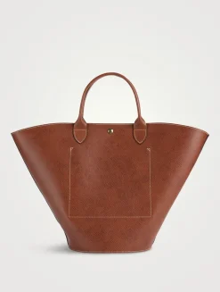 XL Épure Leather Tote Bag