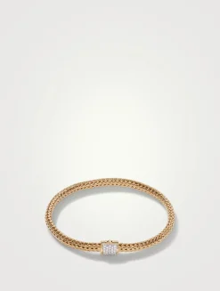 XS Icon 18K Gold Bracelet With Pavé Diamonds