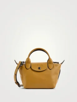 XS Le Pliage Xtra Leather Top Handle Bag