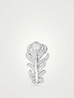 XS Plume De Paon 18K White Gold Ring With Diamonds