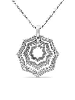 Zig Zag Stax™ Pendant Necklace In Sterling Silver With Diamonds, 28mm
