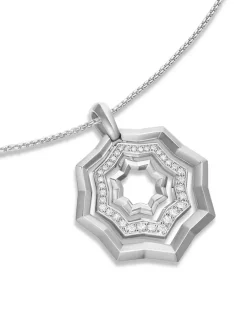Zig Zag Stax™ Pendant Necklace In Sterling Silver With Diamonds, 28mm