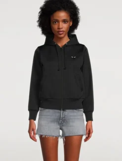 Zip Hoodie With Embroidered Heart