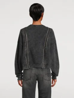 Zipper-Trimmed Sweatshirt